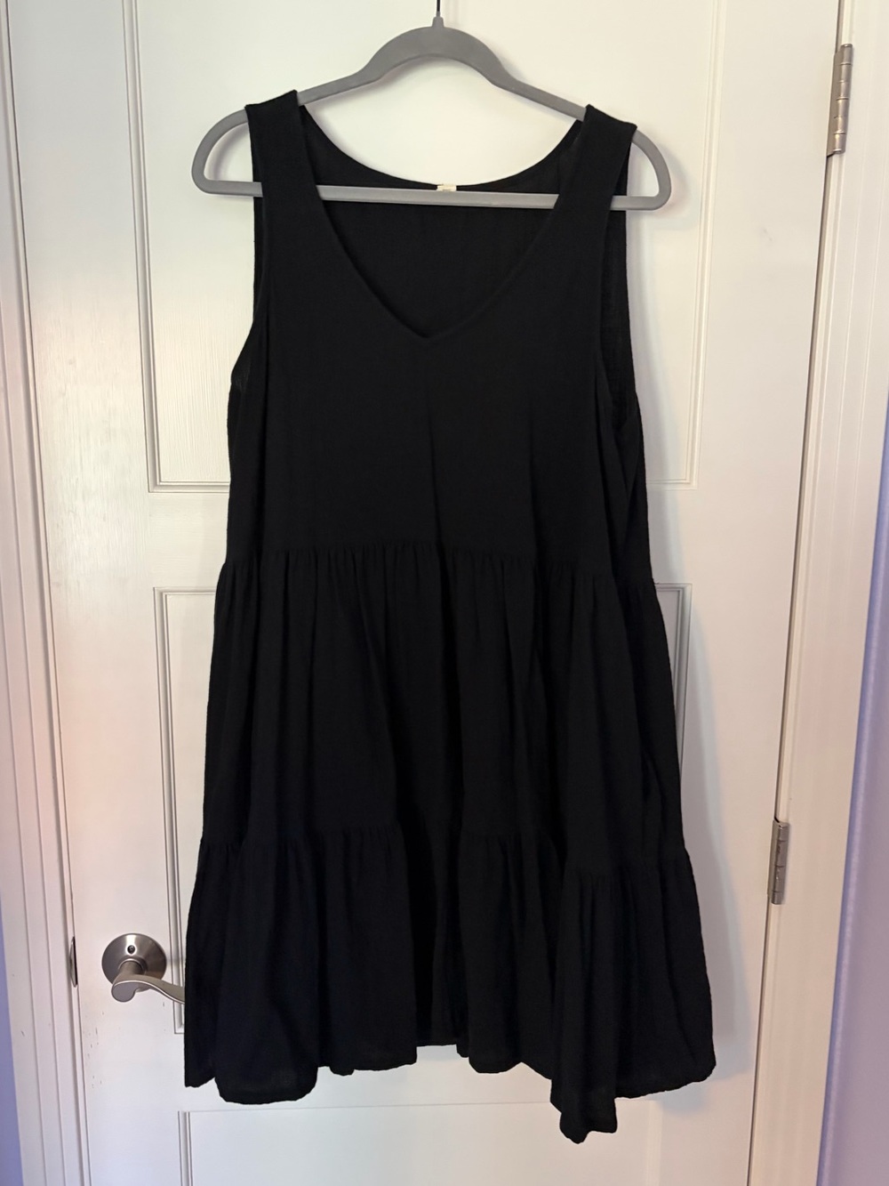 a.n.a. Black Sleeveless Tiered Dress